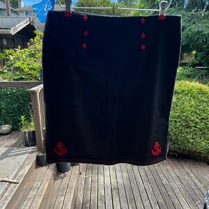 Black skirt w/red anchors & stitching. Bought at Montreal tattoo expo 2007.